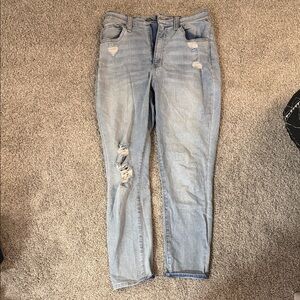 Stylish Light Blue Distressed Women Jeans